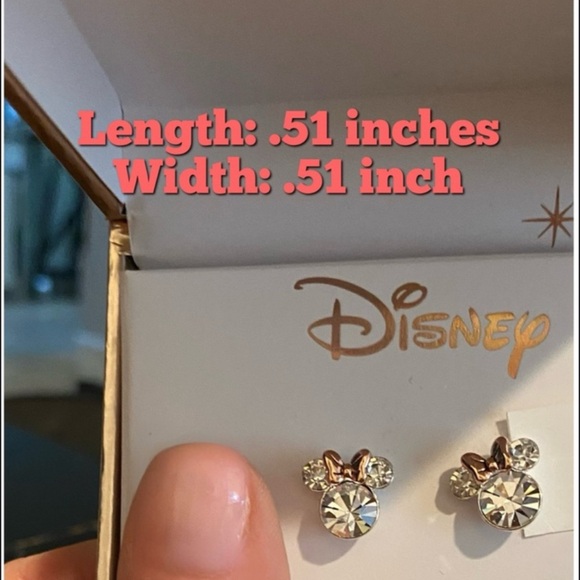 Disney Bowtiful Stud Earrings, large, crystal, silver-plated, New in Box - Picture 7 of 10